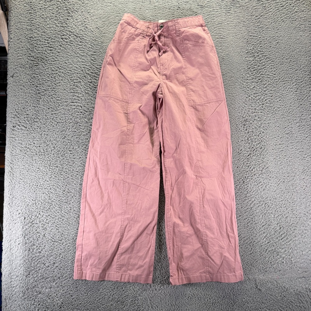No Boundaries Pant Women's M Pink Cotton Khakis Wide-Leg Streetwear Stretch
